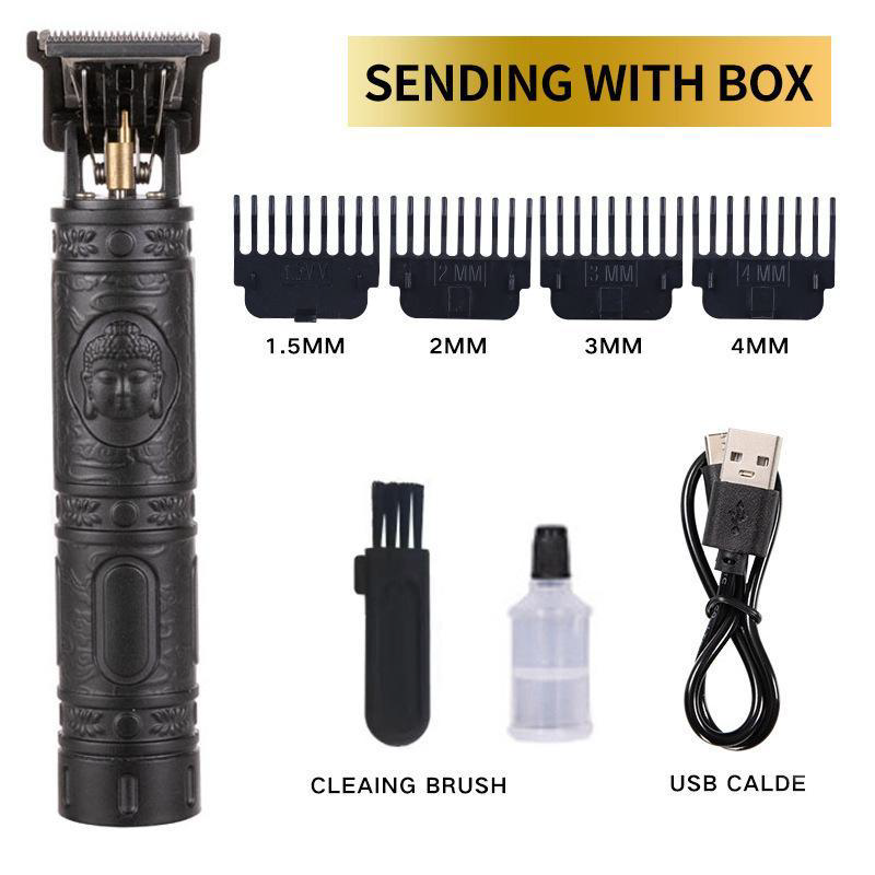 T9 Lightweight ABS Cordless Hair Trimmer (Black Dragon & Buddha Edition - Direct USB Charging - 2 Styles)