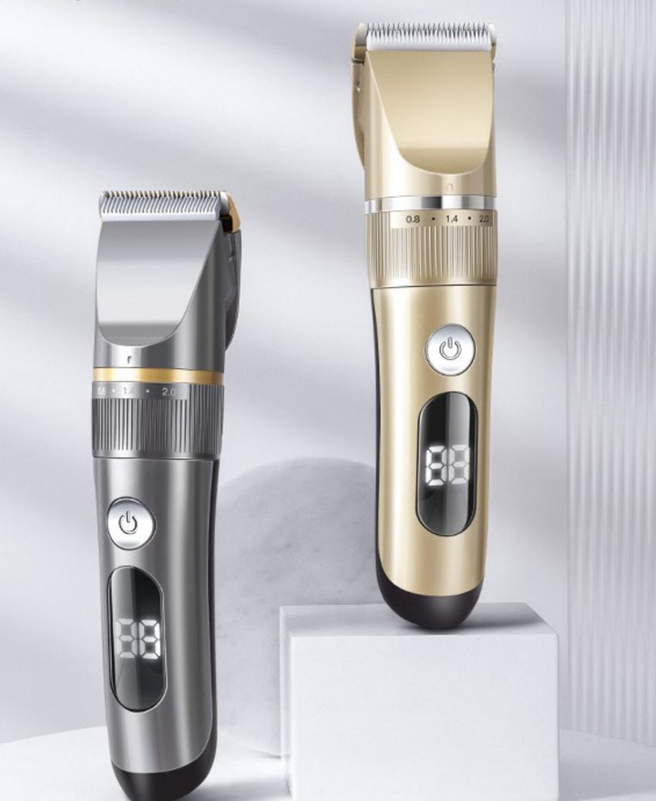 Professional Fully Washable Cordless Hair Clipper - Titanium Grey and Champagne Gold