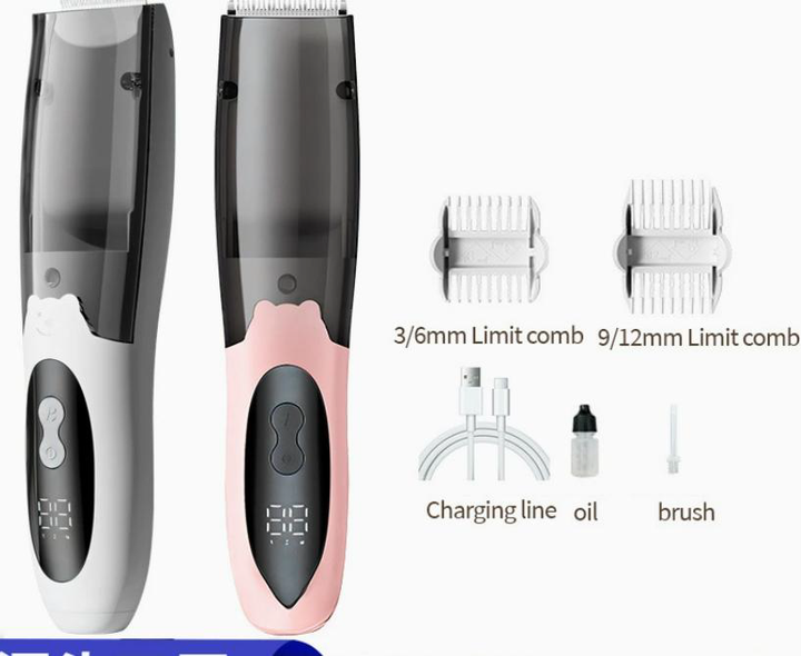 Baby Automatic Vacuum Hair Trimmer - Pearl White and Baby Pink