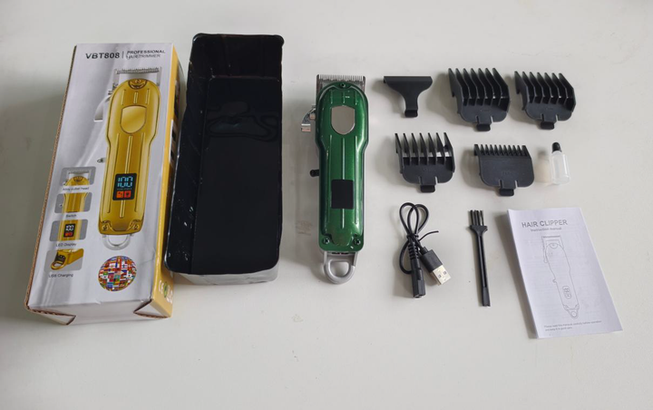 VBT808 Professional Heavy-Duty Cordless Hair Clipper with Full Kit