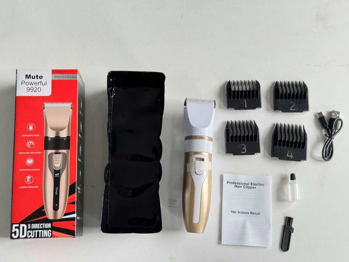 9920 Mute Powerful Professional Cordless Hair Clipper with Full Kit and Box
