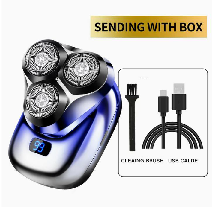 TS-099 3D Triple Floating Head All-Metal Electric Shaver in Gradient Blue