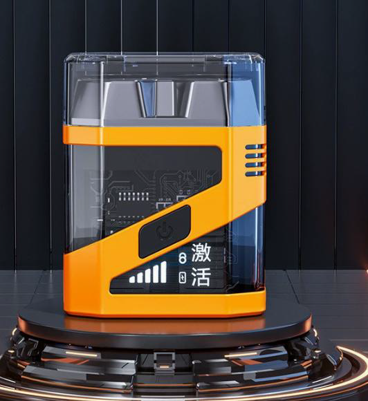 S909 Cyberpunk Mecha Transparent Dual Foil Electric Shaver in Industrial Yellow