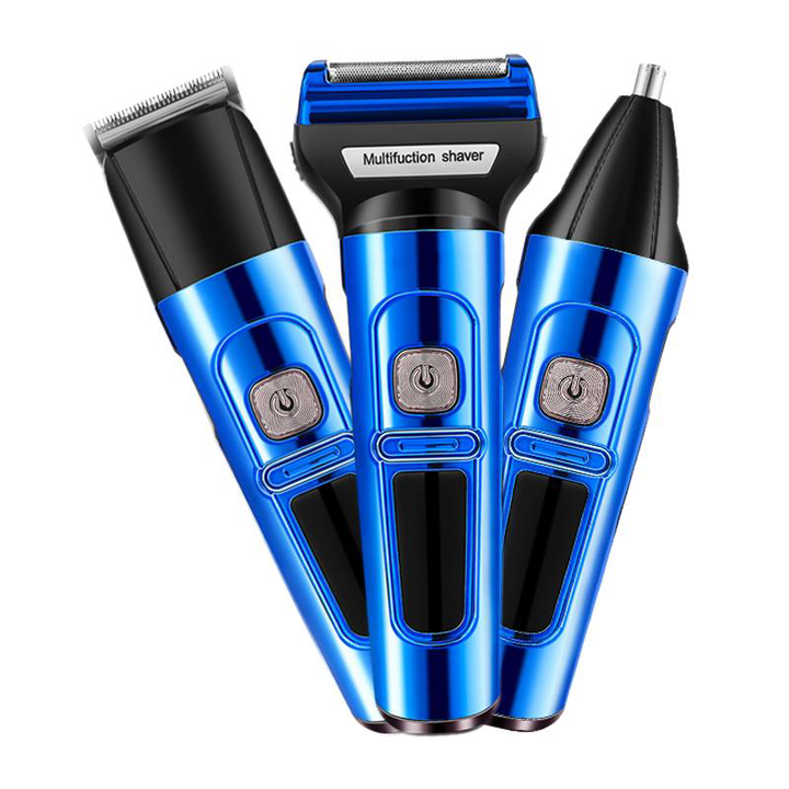 Professional 3-in-1 Multi-Functional Grooming Kit with Reciprocating Foil Shaver in Sapphire Blue