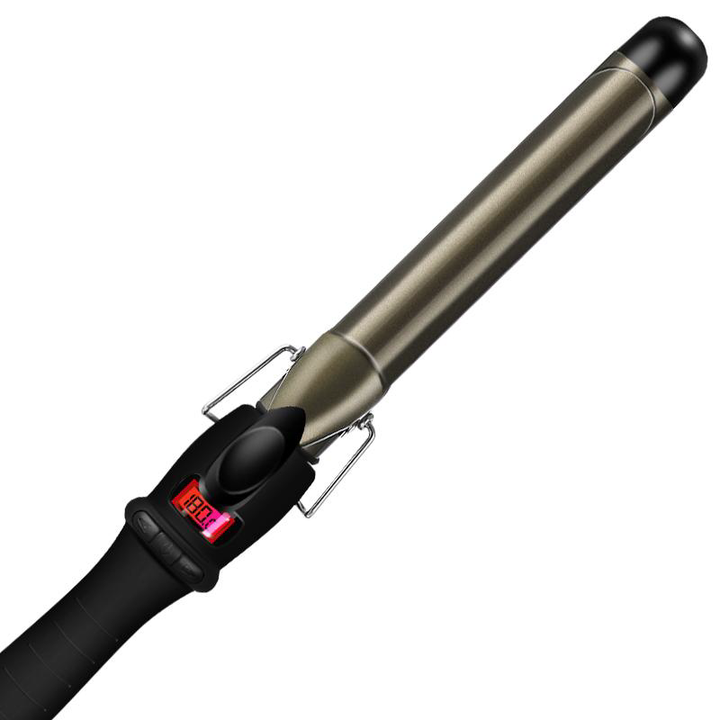 Professional Digital Display Ceramic Hair Curling Iron in Titanium Bronze