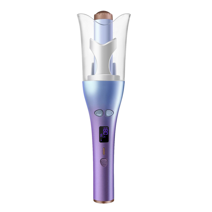 Professional Transparent Tulip Automatic Rotating Hair Curler in Gradient Aurora Purple