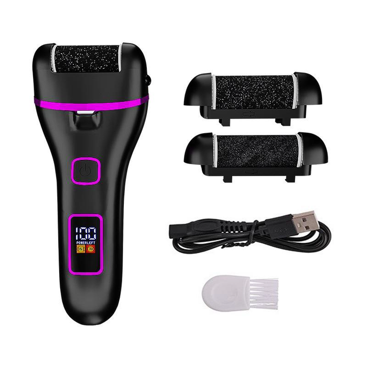 Professional Dual-Speed Rechargeable Electric Foot Callus Remover in Matte Black