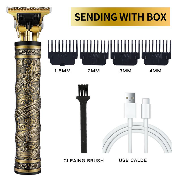 T9 Professional Cordless Hair Trimmer (Coiled Dragon Antique Bronze Edition - Direct USB Charging)