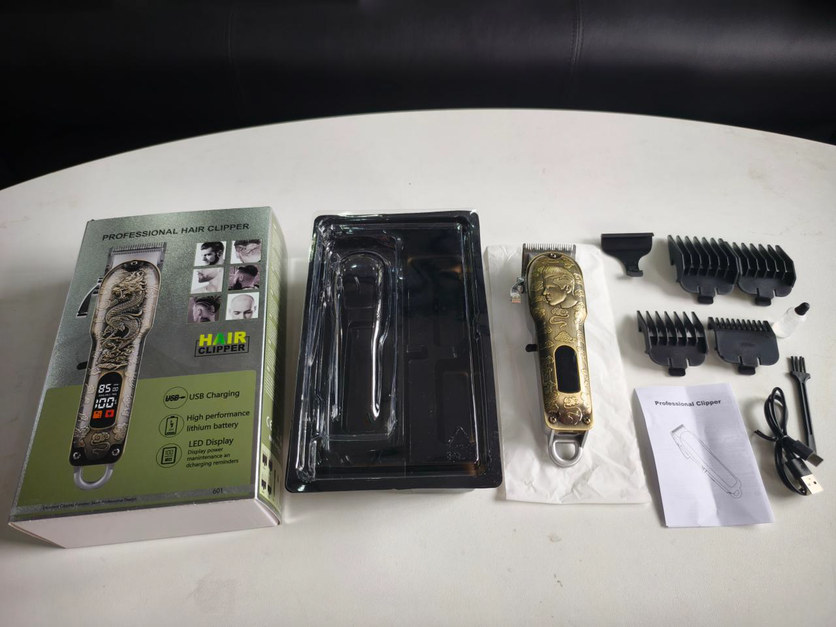 YX-601 Professional Barber Salon Hair Clipper (Wahl-Type Heavy Blade & Smart LCD - 9 Styles)