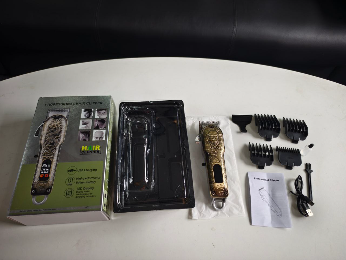 YX-601 Professional Barber Salon Hair Clipper (Wahl-Type Heavy Blade & Smart LCD - 9 Styles)