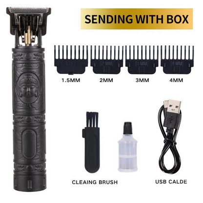 T9 Lightweight ABS Cordless Hair Trimmer (Black Dragon & Buddha Edition - Direct USB Charging - 2 Styles)