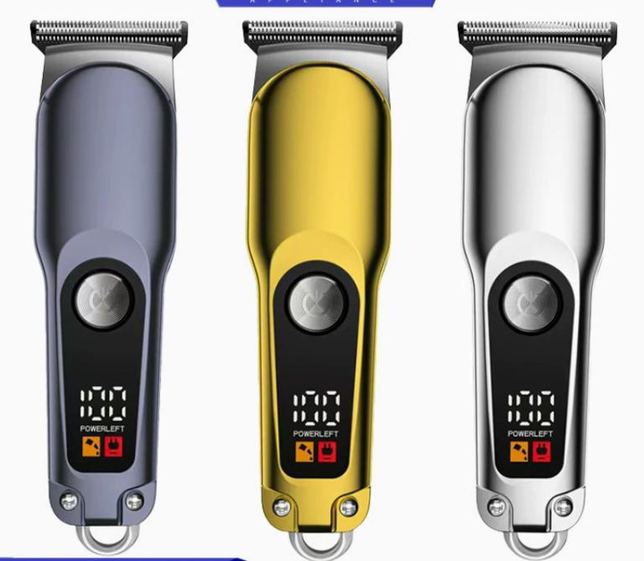 9013B Professional Cordless Hair Trimmer - Titanium Grey, Gold, and Silver