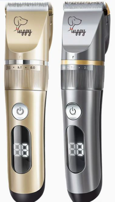 Professional Fully Washable Cordless Pet Hair Clipper in Champagne Gold and Titanium Grey