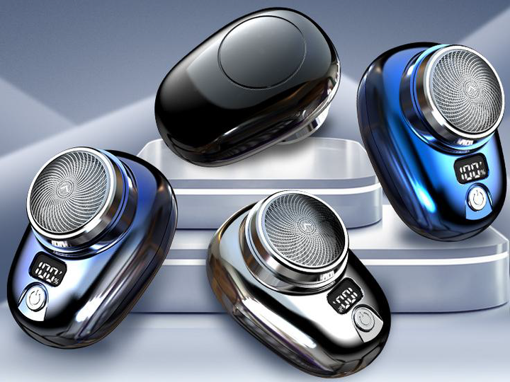 B4 Mini Portable Pebble Electric Shaver with Horizontal LED Display in 4 Colors