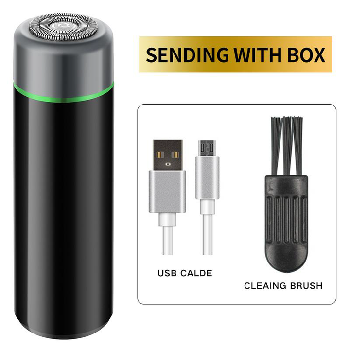 Heavy-Duty All-Metal Cylindrical Pocket Electric Shaver in Piano Black