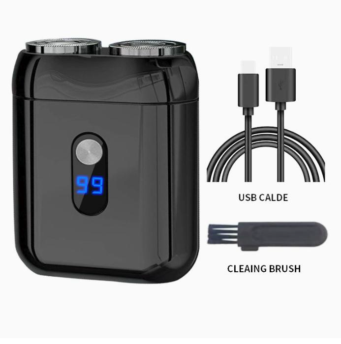 S506 Dual Floating Head Electric Shaver with Blue Digital LED Display in Piano Black