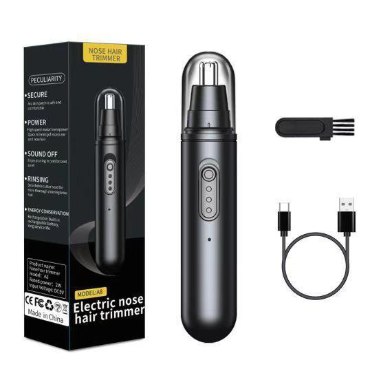 A8 Professional Rechargeable Nose and Ear Hair Trimmer in Metallic Space Grey
