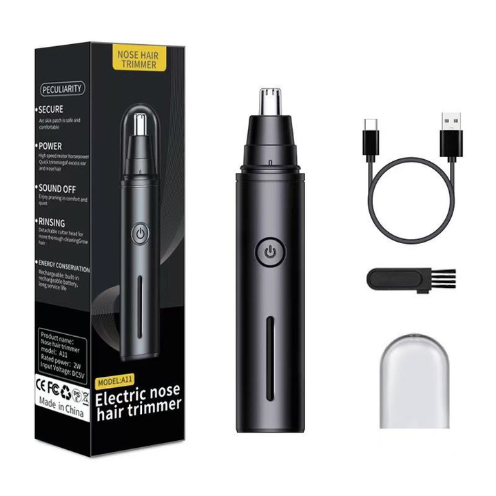 A11 Professional Rechargeable Nose and Ear Hair Trimmer in Matte Black