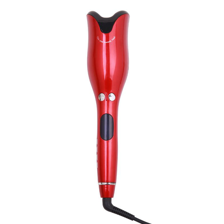 Professional Tulip Anti-Scald Automatic Rotating Hair Curler in Ruby Red