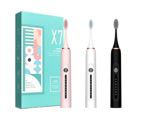 X7 Professional Rechargeable Sonic Electric Toothbrush Gift Set in 3 Colors