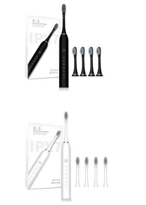 X3 Couples Duo Rechargeable Sonic Electric Toothbrush Gift Set in Black and White