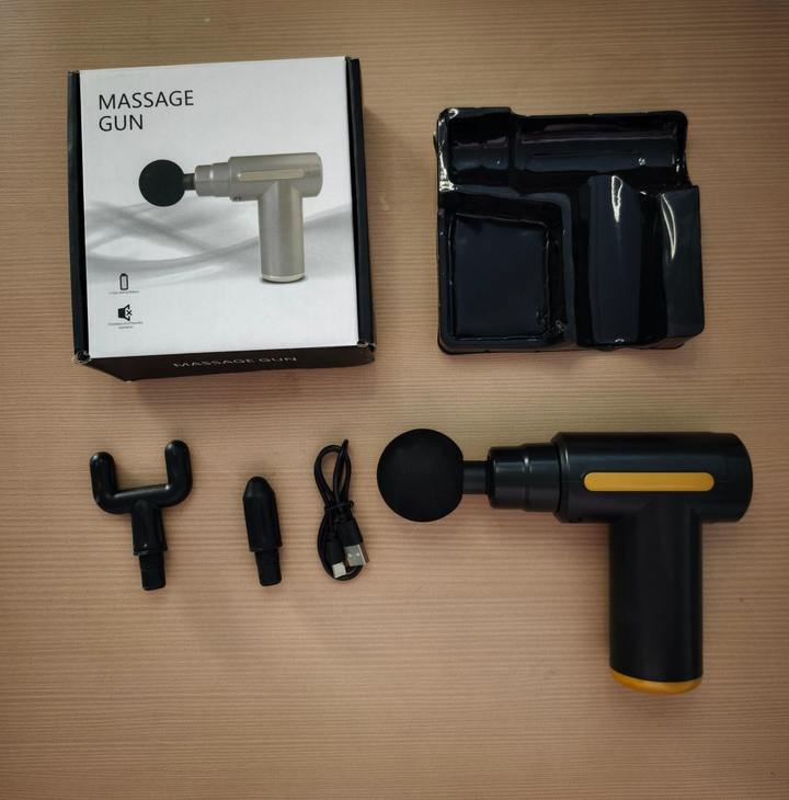 Compact Mini Deep Tissue Percussion Massage Gun with 3 Massage Heads