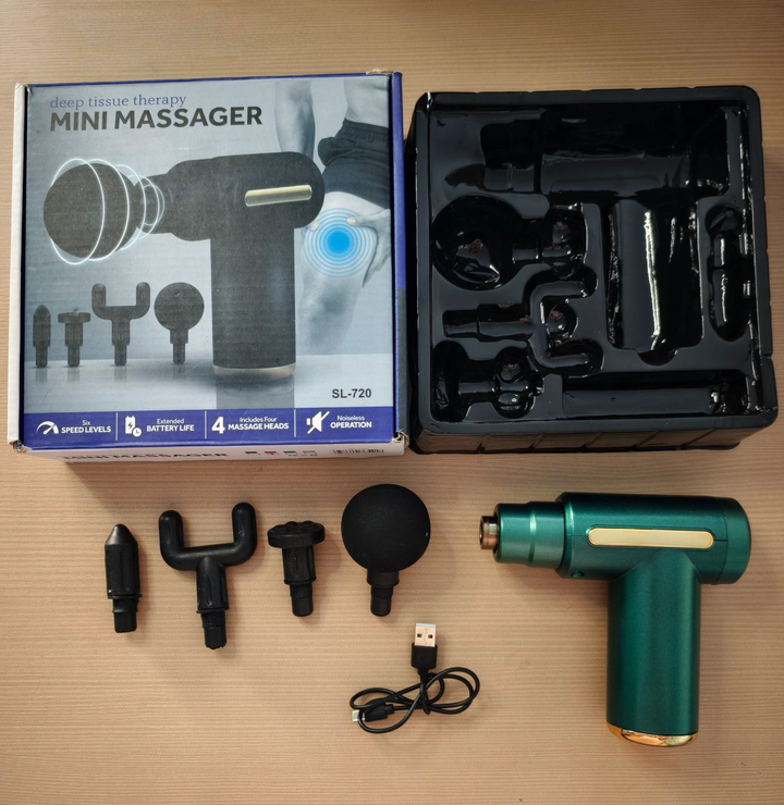 SL-720 Deep Tissue Therapy Mini Percussion Massage Gun in Emerald Green
