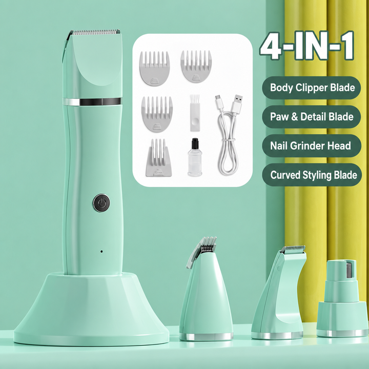 4-in-1 Pet Grooming Kit with Charging Dock
