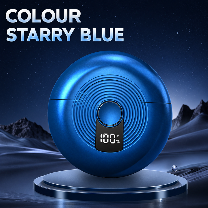 B9 UFO Flying Saucer All-Metal Shaver with Smart Digital LED Display in Starry Blue